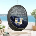thumbnail image 2 of Swing Lounge Chair, Sunbrella, Grey Gray Blue Navy, Modern Contemporary Urban Design, Outdoor Patio Balcony Cafe Bistro Garden Furniture Hotel Hospitality, 2 of 6