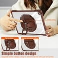 thumbnail image 4 of ELEHOLD Rugged Case For iPad Mini 7th 6th Generation, Full Protection Transparent 360° Rotating Stand Cover, with Silicone Wrist Strap, Shoulder Strap, Chocolate, 4 of 11