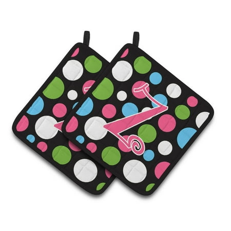 

Carolines Treasures CJ1038-ZPTHD Letter Z Initial Monogram - Polkadots and Pink Pair of Pot Holders 7.5HX7.5W