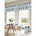 thumbnail image 6 of Green Grey Morocco Pattern Valances for Windows, Turquoise Modern Moroccan Geometric Light Filtering Kitchen Curtains, Rod Pocket Window Valance Curtains for Living Room Bedroom, 42"Wx12"L, 2 Panels, 6 of 9