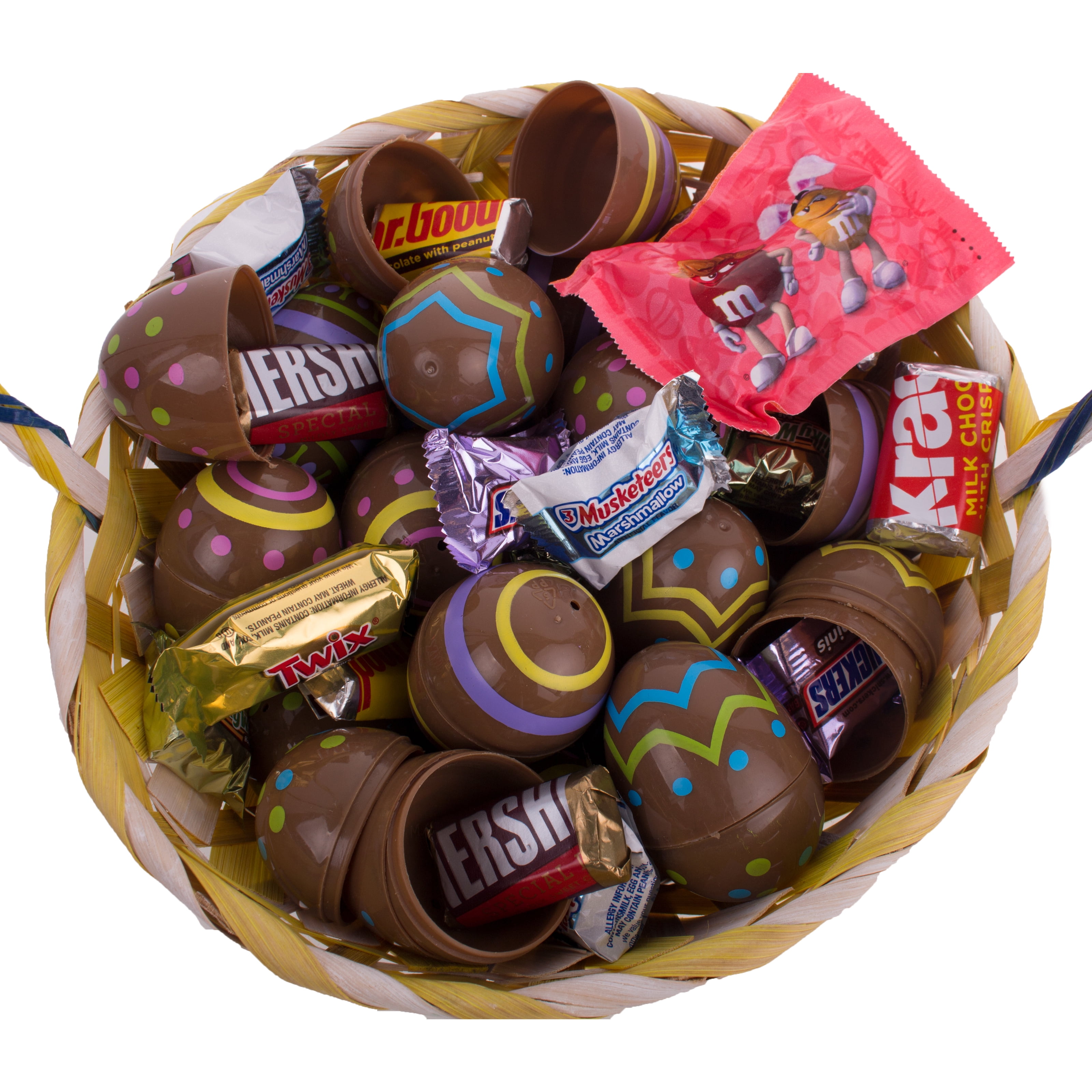 25 Filled Easter Eggs Hunt, Chocolate Styled, w Brand Chocolate Candies