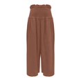 thumbnail image 3 of Outfmvch Wide Leg Linen Pants for Women Vintage Baggy Beach Trousers 2026 Trendy High Waisted Linen Pants Women Beach Pants for Women Beach Linen Trousers Women' S Culottes Brown S-2XL, 3 of 5