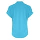 thumbnail image 5 of Camiseta sin mangas de verano para mujer, corte holgado, cuello en V plisado, sin mangas, bajo curvo, fluida, 5 of 5