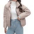 thumbnail image 3 of Womens Zip Front Plaid Sweatshirts Print Hoodie Fall Jackets Long Sleeve Casual Drawstring Clothes Khaki L, 3 of 9