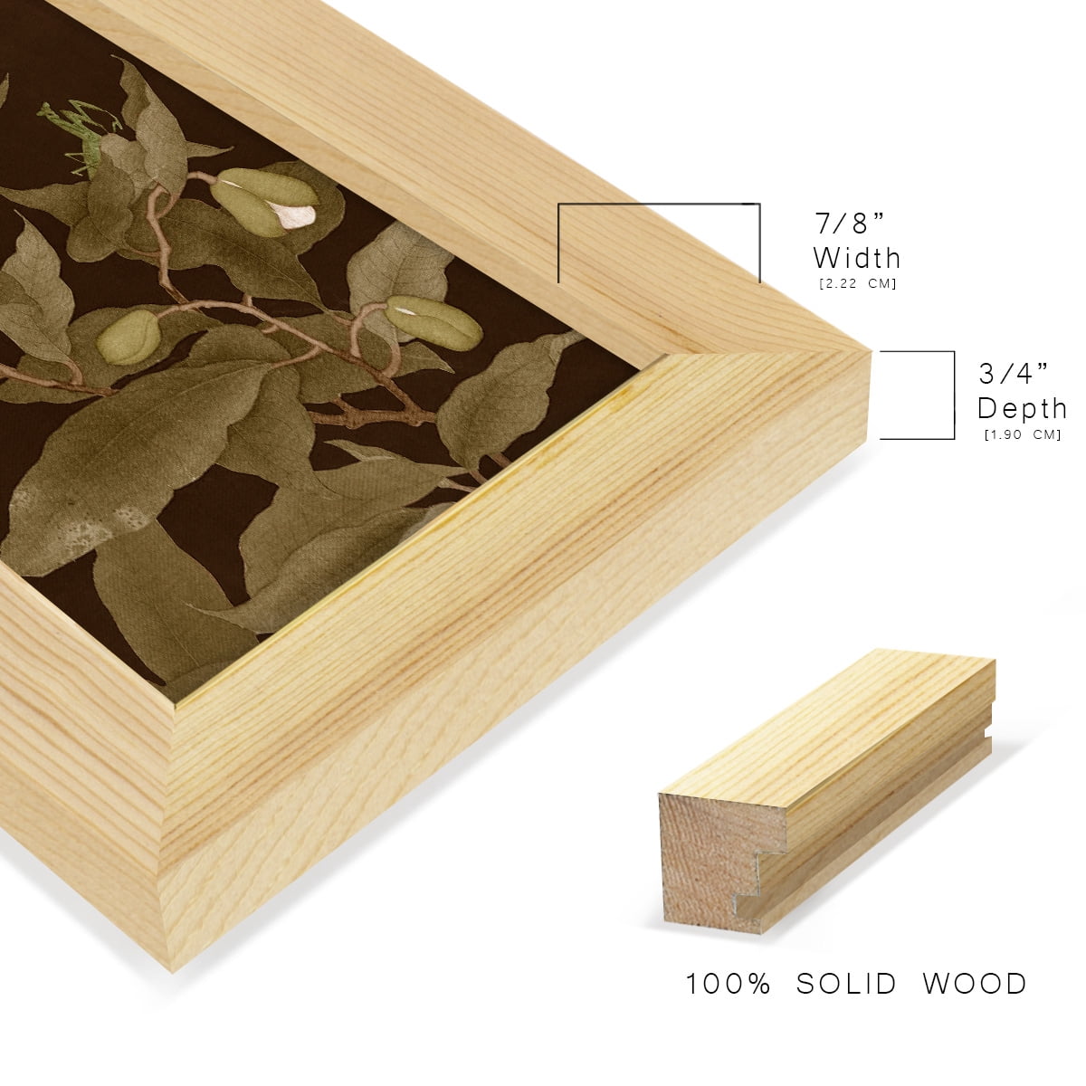 Asian Brocade I - Framed Print w/glass - Natural Wood