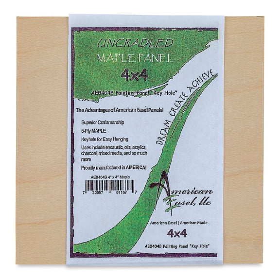 American Easel Maple Panel - 4" x 4", 1/2" Profile, Keyhole