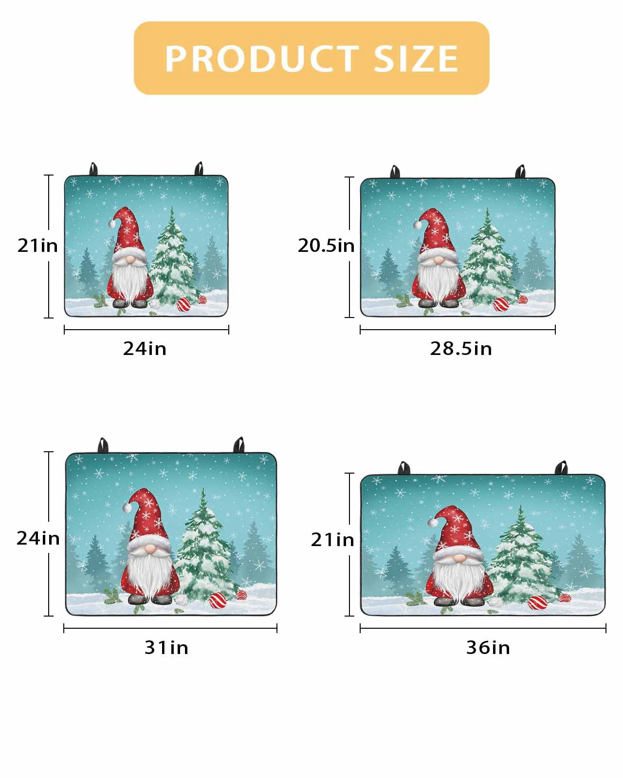 Large Induction Cooktop Protector Mat Teal Gnomes Christmas Stove Top Covers for Electric Stove, Xmas Tree Balls Snowflake Decorative Stove Burner Cover Mats, Glass Top Stove Cover