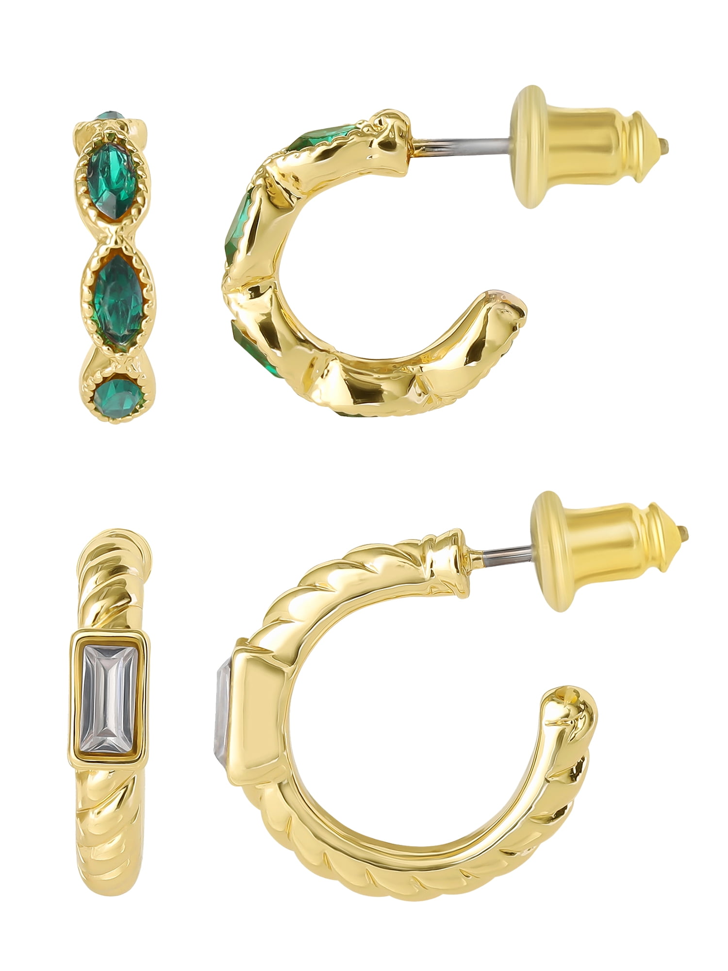 Celebrity Pink Women's Cry Accent Hoop Earring Set, 2 Pairs