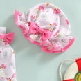 thumbnail image 5 of CAUYDY Baby Swimsuit Girl Toddler Bikini 2 Piece Sets Sleeveless Ruffle Striped Bathing Suit Infant Beach Swimwear for Kid Girls 3-24 Months 1t-7t Summer Swimwear(H09-Pink,3-6 Months), 5 of 5