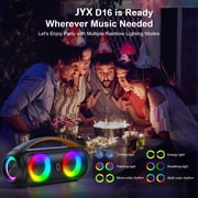 JYX Party Speaker, Waterproof Outdoor Speakers Bluetooth, Portable Boombox with DJ Lights for Pool Beach Party