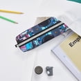 thumbnail image 6 of Cauagu Neon Night Cityscape Print Leather Pencil Pen Case - Stationery Bag Portable Stationery Bag Big Capacity Pencil Pouch Cosmetic Organizer Bag for Men & Women, 6 of 7