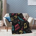 thumbnail image 4 of XMXT Flannel Throw Blanket, Colorful Music Symbols Throw Blankets for Bed Couch Living Room, 50 x 70 inches, 4 of 9