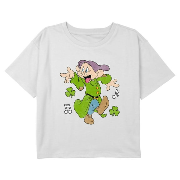 Girl's Disney St. Patrick's Day Dopey Lucky Dance Graphic Cropped T-Shirt
