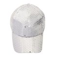 thumbnail image 2 of TANGNADE Baseball Hats for Women New Fashion Unisex Pure Color Sequined Caps Summer Hats Silver, 2 of 3