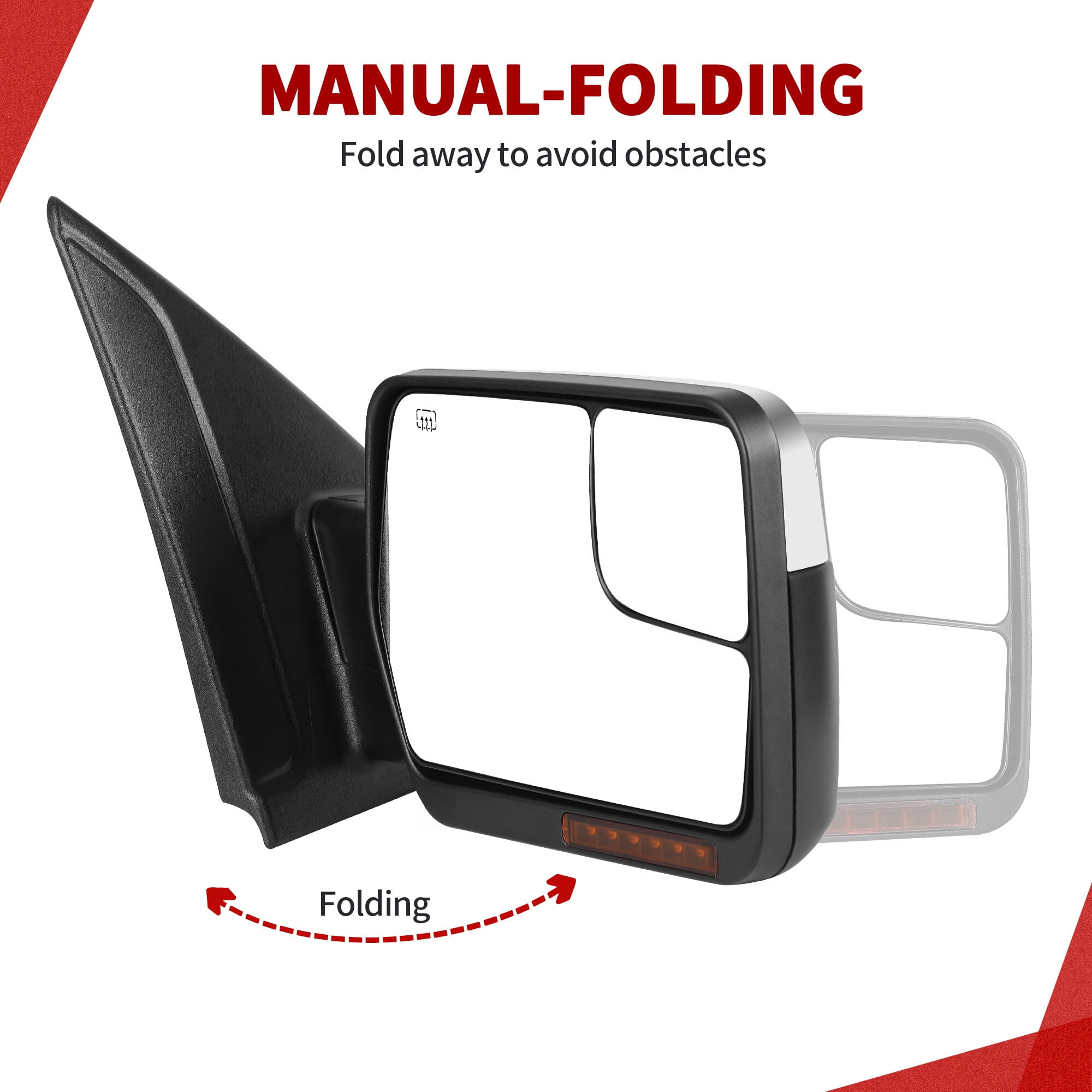 LEDKINGDOMUS Power Heated Right Passenger Side Mirror with Puddle Light & Turn Signal Compatible with Ford F150 2004 2005 2006 2007 2008 2009 2010 2011 2012 2013 2014 Chrome