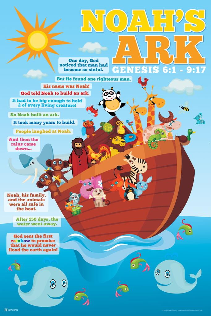 Noahs Ark Genesis Nursery Animals Inspirational Quote Kids Room Decoration Cool Wall Decor Art Print Poster 24x36 Noahs Ark Genesis Nursery Animals Inspirational Quote Kids Room Decoration Cool Wall Decor Art Print Poster 24x36