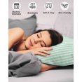 thumbnail image 4 of Green White Stripe Pillow Covers King Size 2 Pack, Modern Minimalist Geometric Striped Soft Bed Throw Pillowcases Breathable Cooling Long Lumbar Body Pillow Sham Cover for Bed Sofa 20''x36'', 4 of 7