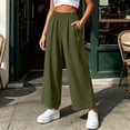 thumbnail image 5 of Women's Solid Color Loose Casual Long Pants With Pockets And Elastic Waist, 5 of 6