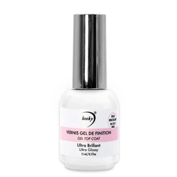 Looky –Gel de finition Ultra Brillant, séchage rapide, non collant et luxueusement lisse, adhérence, parfait pour manucure en gel – Protection ultime et tenue prolongée, 15 ml