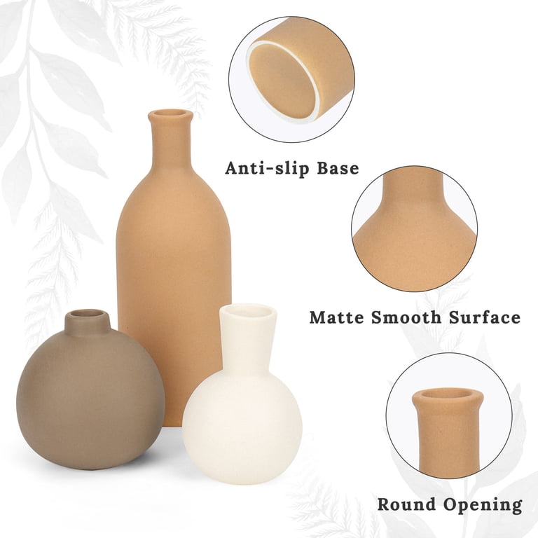 Sanmadrola Ceramic Vase Set, 3-Piece, Brown photo 5