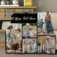 thumbnail image 4 of Custom Blanket Personalized Blanket with Photos Text Customized Picture Throw Blanket for Adult Kids Dad Mom Grandpa Grandma for Birthday Christmas Valentines, 10 Photos, 4 of 6