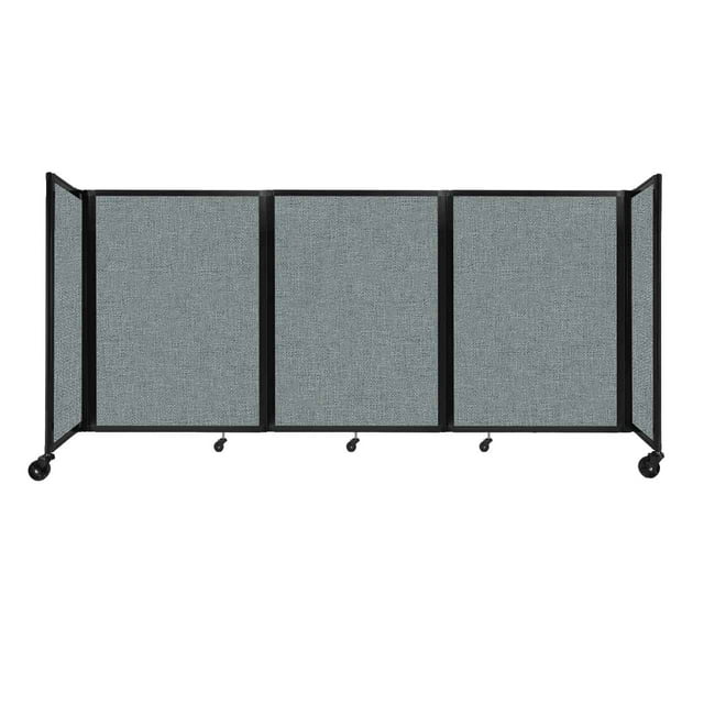 "Versare Room Divider 360 Portable Wall Partition | 3 Panels Wide | 8'6" x 4' Sea Green Fabric Panels"