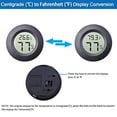 thumbnail image 2 of 4-pack Mini Hygrometer Thermometer Fahrenheit or Celsius Meter Digital LCD Monitor Indoor Room Round Humidity Temperature Gauge for Humidors Home Humidifiers Car Greenhouse Babyroom, 2 of 6