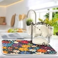 thumbnail image 2 of Yayeee Dish Drying Mat for Kitchen Counter Ultra Absorbent Easy Clean Pad 18x16", Bright Colorful Flowers Pattern, 2 of 7