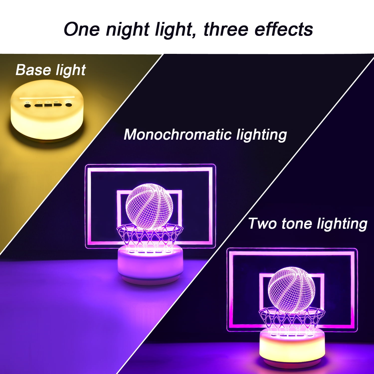 Basketball Night Light for Boys, 3D Illusion Led Lamp 14 Colors Bedroom Sports Decor Lamp with Remote Control /Buttons +Timer +Dim Function, Basketball Gifts Birthday Xmas Holiday Gift for Boys/Girls