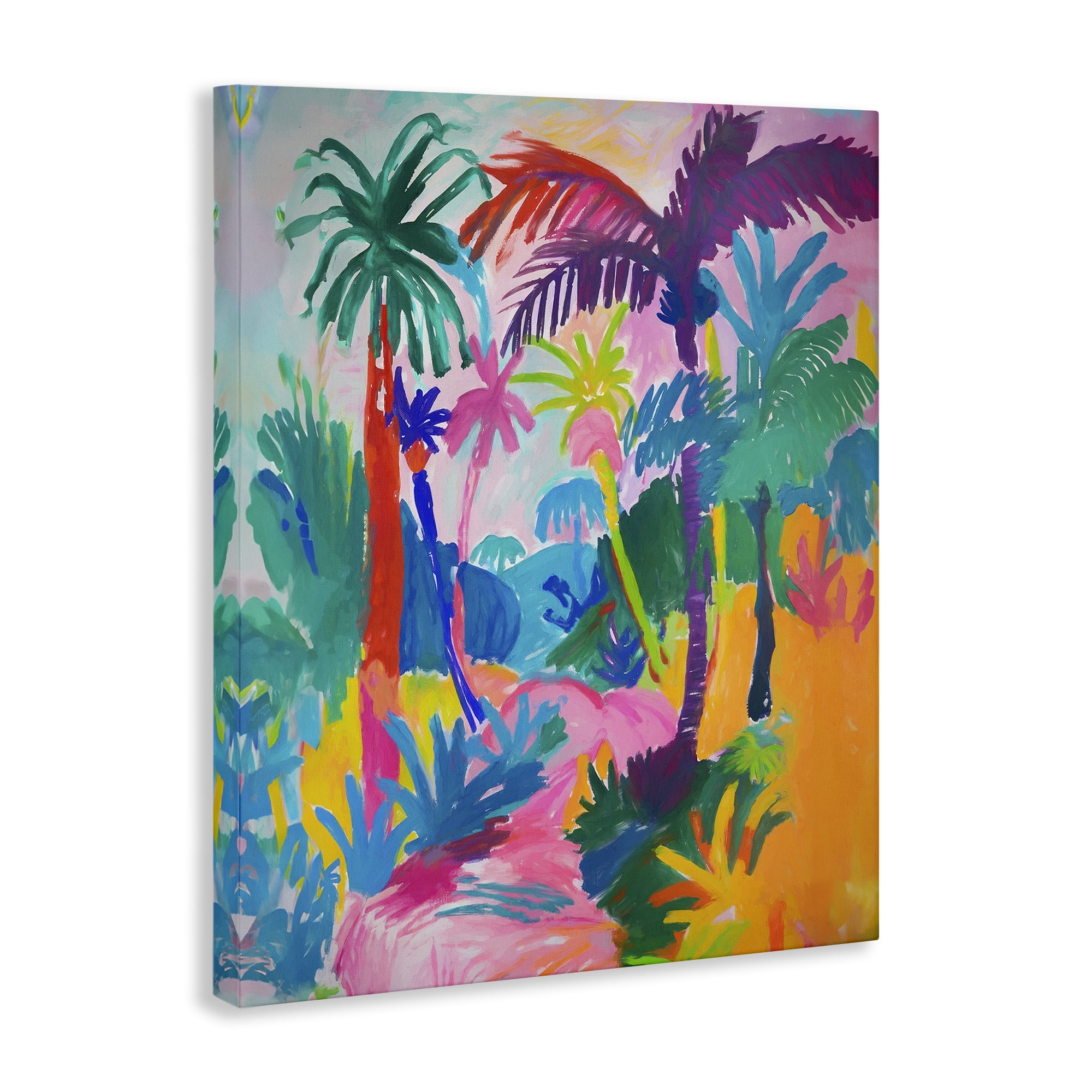 Stupell Industries Bold Palm Paradise Coastal Painting Gallery Wrapped Canvas Art Print Wall Art, 30 x 40