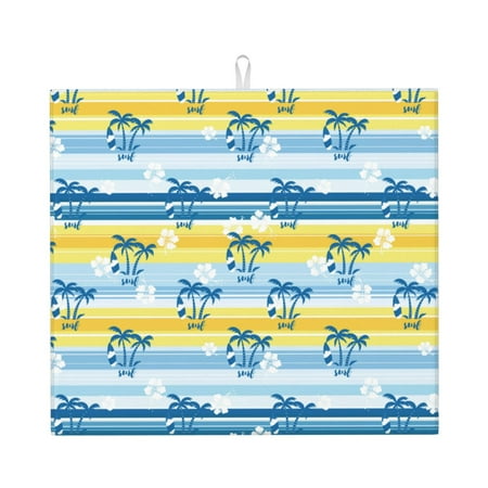 

Dish Drying Mats for Kitchen Counter - Palm tree_AH 16x18In Anti-Slip Absorbent Microfiber Drying Mat for Kitchen Counter Mat Dish Rack Mat with Hanging Loop