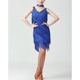 thumbnail image 2 of Whitewed Sequin Deep V Neck Fringe Flapper Dress 1920s Great Gatsby, 2 of 5