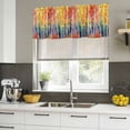 thumbnail image 4 of Orange Yellow Forest Curtain Valances for Windows, Kitchen Valance Window Treatments Panel 2 Pack, Abstract Watercolor Leaf Branch Rod Pocket Short Curtains for Bathroom Bedroom 54 x 18 Inch, 4 of 8