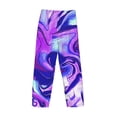 thumbnail image 3 of Lsque Swirl Print Blue Purple1 Print Men's Pajama Pants, Lounge Pant - Comfortable Home Wear,Elastic Waistband, Stylish Design-Medium, 3 of 9