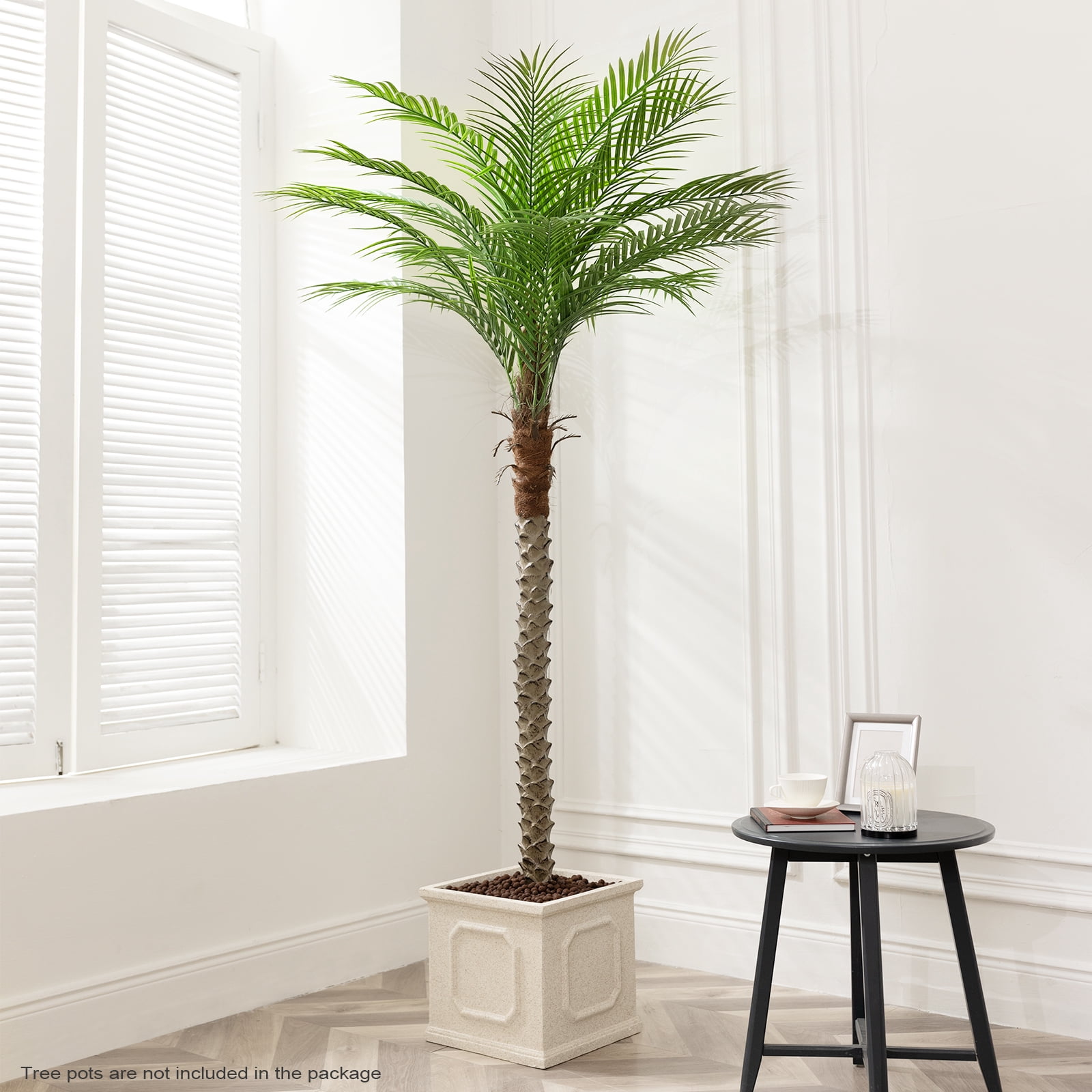 OLIVIVI Faux Palm Tree 7FT Tall Artificial Silk Plant for Home Office Decor Indoor Outdoor Fake Lifelike Potted Tree with Wood Branches 2 pack