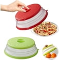 thumbnail image 1 of Tapa plegable para microondas, tapa plegable para microondas de 2 piezas, tapa para calentar alimentos Tapa a prueba de salpicaduras para microondas con orificio para vapor (rojo + verde) TUNC Sencillez, 1 of 5