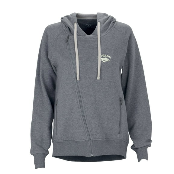 Women's Charcoal Nevada Wolf Pack Fleece Moto Jacket