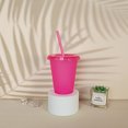 thumbnail image 4 of 5pc 500ml Creative Water Cup Sequin Sparkling Powder Straw Cup Plastic Multi Specification Straw Design Comfortable Beverage Cup, 4 of 6