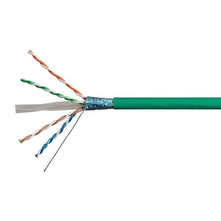 UPC: 0889028166529 | Monoprice Cat6A Ethernet Bulk Cable – 500 Feet – Green | Solid  550Mhz  F/UTP  CMR  Riser Rated  Pure Bare Copper Wire  10G  23AWG  No Logo (UL) (TAA)