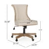 thumbnail image 4 of GDF Studio Andrea Contemporary Upholstered Roll Back Swivel Office Chair, Beige Fabric and Natural, 4 of 12