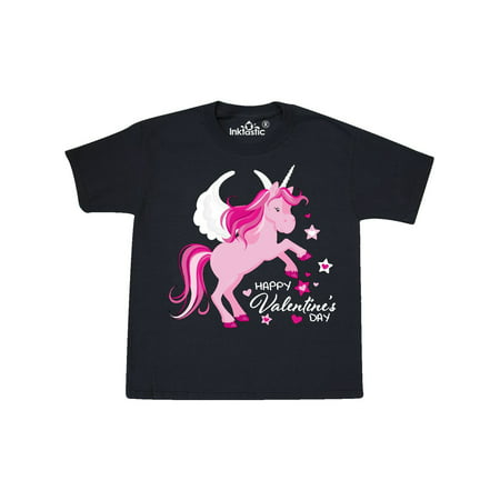 Happy Valentine's Day Pink Pegasus Unicorn Alicorn Youth T-Shirt