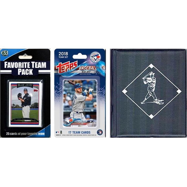 C & I Collectables JAYSTSC18 MLB Toronto Blue Jays Licensed 2018 Topps Team Set & Favorite Player Trading Cards Plus Storage Album