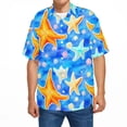 thumbnail image 3 of Camisas Manga Larga Hombre Hombres Moda Primavera Verano Casual Manga corta Turndown Neck Impreso Camisetas Top Blusa (Orange, XXL), 3 of 5