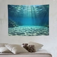 thumbnail image 4 of ONETECH  Ocean Wall Hanging Tapestry,Bright Gravelly Bottom and Wavy Surface Tropical Seascape Abyss Underwater Picture Wall Hanging Tapestry for Bedroom Living Room Dorm, 4 of 7