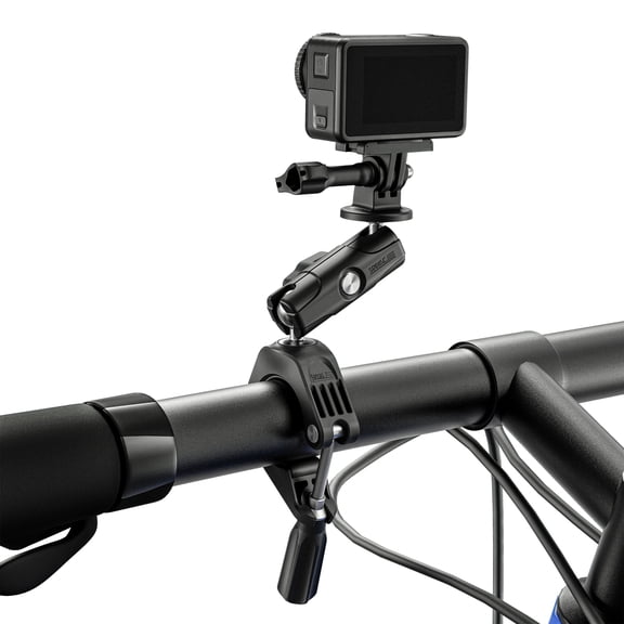 Universal Cycling Mount Kit for Action Cameras, Adjustable Handlebar Camera Mount with Dual Ball Head, Anti-Slip Clamp Compatible with Insta360, DJI & GoPro Cameras