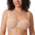 thumbnail image 1 of Sostén DELMIRA Cosnufy Balconette de Malla Transparente sin Relleno Beige 40D, 1 of 5