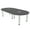 Asian Night w/Silver Base with Electric, variant on 8x4 Racetrack Shaped Conference Table Silver Post Legs Power And Data