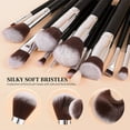 thumbnail image 2 of Fofosbeauty 15Pcs Travel Makeup Brushes set with Bag Makekup Tools Foundation Blending Blush Eyeliner Shadow Brow Concealer Brushes Kit Black, 2 of 6
