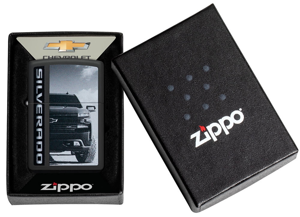 Zippo Chevy Silverado Truck Black Matte Pocket Lighter