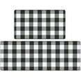 thumbnail image 1 of Kitchen Mat Set 2 Piece, Cushioned Anti Fatigue Kitchen Floor Mat Waterproof Non Slip Kitchen Rugs, Heavy Duty Ergonomic Comfort Standing Mat for Kitchen, Sink, Laundry (Black-White), 1 of 6